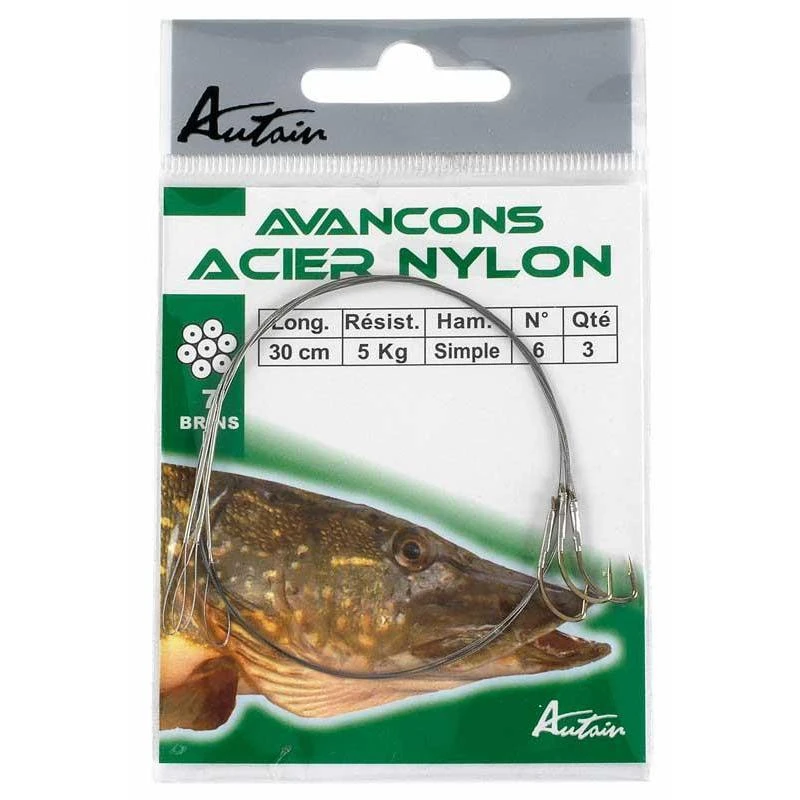 HAMECON MONTE SIMPLE AUTAIN ACIER NYLON 30CM - PAR 3 1 HAMECON MONTE SIMPLE AUTAIN ACIER NYLON 30CM - PAR 3