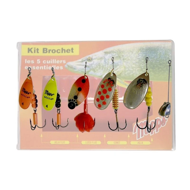 KIT BROCHET 5 CUILLERS MEPPS 1 KIT BROCHET 5 CUILLERS MEPPS
