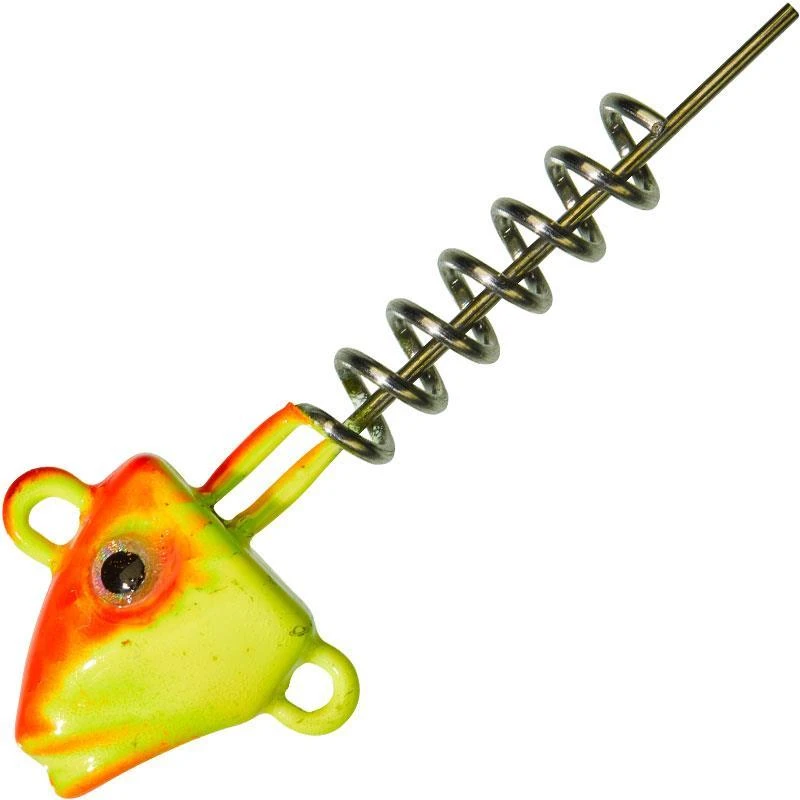 TETE PLOMBEE GUNKI G FISH SCREW - ORANGE/FLUO YELLOW 1 TETE PLOMBEE GUNKI G FISH SCREW - ORANGE/FLUO YELLOW