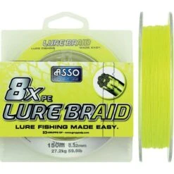 TRESSE ASSO LURE BRAID 8X JAUNE - 150M