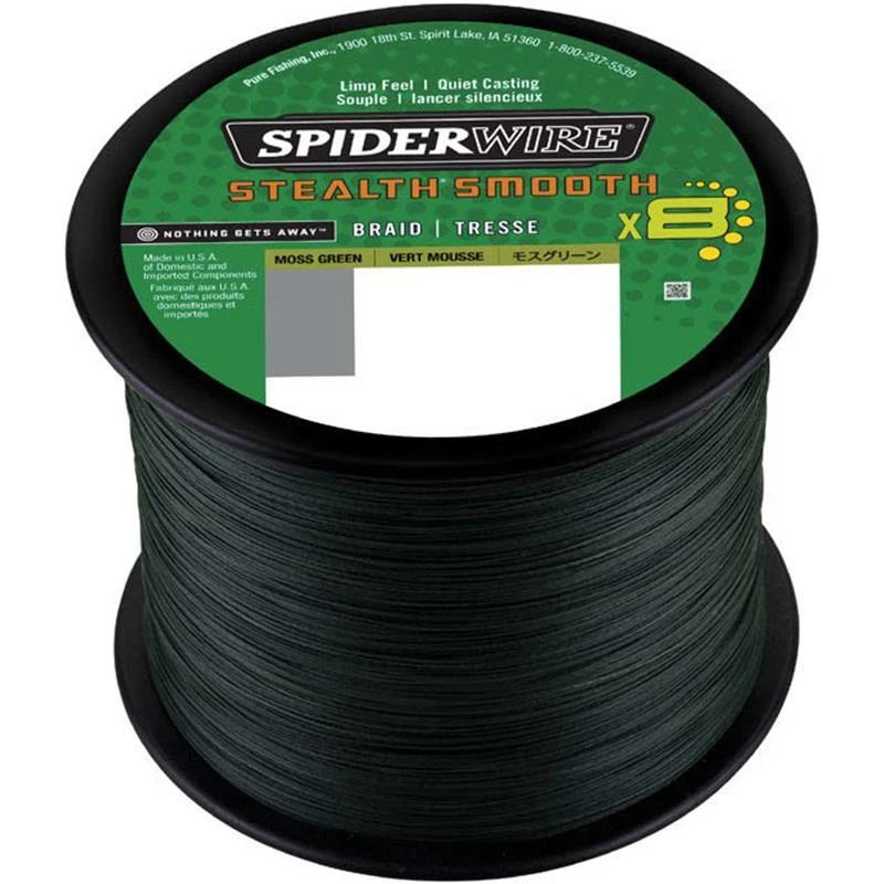 TRESSE SPIDERWIRE STEALTH SMOOTH 8 MOSS - VERT - 2000M 1 TRESSE SPIDERWIRE STEALTH SMOOTH 8 MOSS - VERT - 2000M